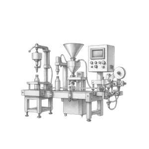 Oprema za punjenje, etiketing i pakovanje, uključujući automatske punilice za tečnost i praškaste materijale, mašine za etiketiranje i pakovanje proizvoda u industrijskoj proizvodnji.