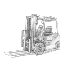 Viljuškar za podizanje i transport tereta na skladištima i industrijskim radnim mestima, sa različitim kapacitetima i veličinama viljuškastih priključaka.