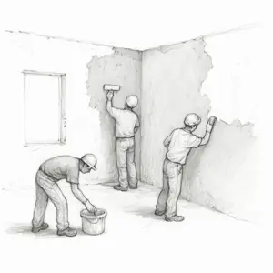 Završni građevinski radovi, uključujući postavljanje podova, malterisanje, farbanje, postavljanje keramike i finalno uređivanje unutrašnjih i spoljašnjih prostora objekata.